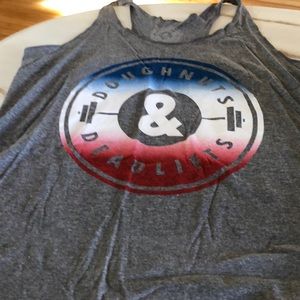 Doughnuts and deadlifts tank 4th of July tank